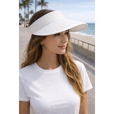 Aydın Şapkacınız Kadın Arkası Lastikli Uv Güneş Korumalı Siperlikli Şapka Yazlık Plaj Vizör Şapka