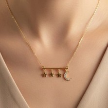 Xupıng Jewelry Zirkon Taşlı Ay Yıldız Kolye