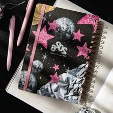 Esranın Dünyası A5 Spiralli Renkli Haftalık Ajanda - Motivasyon Sayfalı Siyah