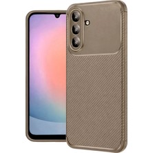Melike Bakar Boutique Newface Samsung Galaxy A56 Kılıf Auto Focus Karbon Kapak - Kahverengi