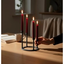 Bohem Kutusu Yuvarlak Standlı 4'lü Şamdan Seti