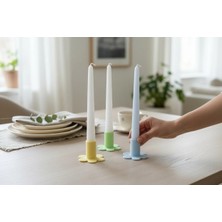 Bohem Kutusu Çiçek Şeklinde 3'lü Şamdan Seti