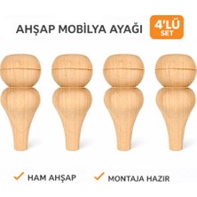 Akyol Ahşap M32 - Konsol Ayağı | Dolap Ayağı | Kayın Ahşap 4'lü Set - 15 cm