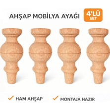 Akyol Ahşap M40 - 15 cm Kanepe Ayağı |dolap Ayağı |kayın Ahşap 4'lü Set