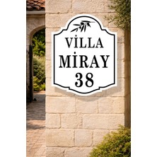 Zafrak Reklam Villa -Mülk - Apartman - Daire -Kapı -Bahçe - Duvar Isimliği - Apartman Tabelası Beyaz 30X40CM