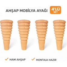 Akyol Ahşap M41 - Konsol Ayağı | Berjer Ayağı | Kayın Ahşap 4'lü Set - 15 cm