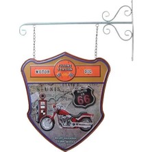 Skygo Dekoratif Çift Yönlü Route 66 Temalı Ferforje Askı