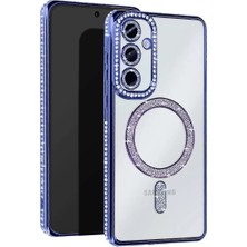 Melike Bakar Boutique Newface Samsung Galaxy S25 Fe Joke Simli Magneticsafe Kılıf - Mavi