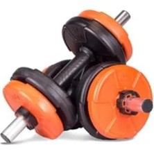 Esranın Dünyası 6 In 1 Dambıl Seti - Turuncu ve Siyah Ağırlık Plakaları ile