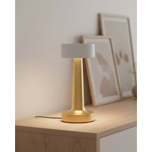 Astraltech Modern Altın Gövdeli LED Masa Lambası 3 Işık Modlu