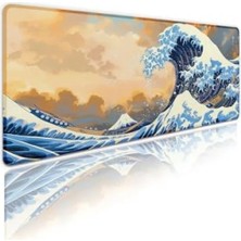 Esranın Dünyası Kaymaz Oyun Klavye ve Mouse Pad - Hokusai Dalgalar Temalı, 70X30 cm