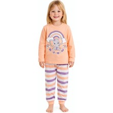 Poli Foni Gökkuşağı Temalı Uyku Bantlı Kız Çocuk Pijama Takımı