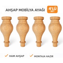 Akyol Ahşap M36 - Ünite Ayağı – 15 cm | Konsol Ayağı | Kayın Ahşap 4'lü Set