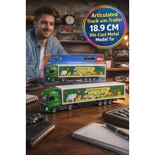 Toyfest Siku 1627 Zoo Temalı Oyuncak Tır Kamyon 1:87 Metal Model Çekici Dorseli Yeşil Kasa Hediyelik 18.9 cm