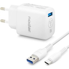 Skygo Type-C Qc 3.0 Hızlı Şarj Seti 18W 3.4A USB Adaptörlü - Beyaz ND1010