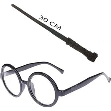 Skygo Harry Potter Asası 30 cm ve Siyah Çerçeveli Harry Potter Gözlüğü Seti