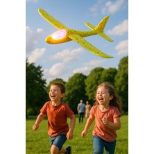 Toyfest Led’li Işıklı Köpük Dev Fırlatma Uçak – 45 cm – Tekli Sarı Model