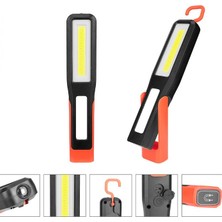 GPR Auto Parts El Feneri Çalışma Lambası Ledli Mıknatıslı Askılı Şarjlı 3 Fonksiyonlu Kırmızı Çakarlı USB