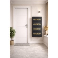 Karlı 4'lü Antrasit Gold Desenli Metal Ayakkabılık