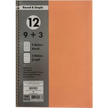 A4 300 Yaprak Pp Kapak Ayraçlı 9+3  Defter Sevinç