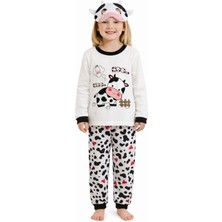 Poli Foni Inekli Maskeli Kız Çocuk Pijama Takımı