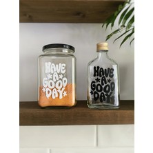 Atölye Merdiven 2li Set Cam Kahve Kurabiye Kavanozu ve Cold Brew Şişesi Dekoratif 1000 ml Pinterest Kavanozu