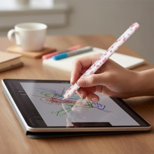 Caseonn Huawei M-Pencil Pro Kılıf Pastel Benek Desenli Silikon Pembe (Ürün Kalem Değildir)