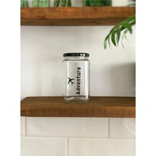 Atölye Merdiven Adventure  Cam Dekoratif Erzak Kahve Çay Anı Fotoğraf Para Kavanozu 850 cc Dekoratif Kavanoz