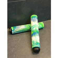 Jump 165MM Uzun Bisiklet Elciği – Pembe Beyaz Turkuaz Silikon Gidon Tutacağı | Bmx, Mtb ve Freeride Uyumlu