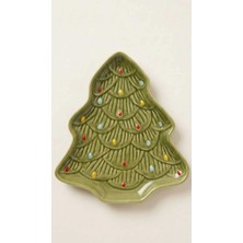 My Balli Store Çam Ağacı Şekilli Yeşil Dekoratif Tabak