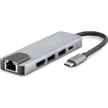 Skygo Type-C Hdtv Combo Hdmı 4K 30Hz + Type-C + 2*usb3.0 + Lan 5ın1 Gri HDX7831