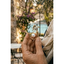 BB Bi Butik Shop Inci Detaylı Kristal Işlemeli Deniz Kızı Broş