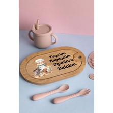 Pinkipay Sevimli Hayvanlar Temalı Kişiye Özel Isimli Bebek Kahvaltı Tepsisi (Figür 15)