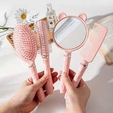 YYB Yastık Tarak Seti Hd Ayna Makyaj Styling Ayna ile Iğneli Fırça Plastik Kolu Kuaför Tarak