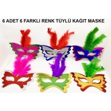 Popüler Sepet Tüylü Kağıt Parti Venedik Balo After Maskesi 6 Adet