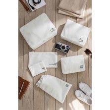 Rek Home 6'lı Beyaz Valiz Düzenleyici Bavul Içi Organizer Set Seyehat Hurcu