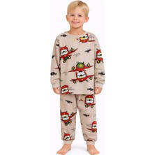 Masal Kids Helikopter Desenli Erkek Çocuk Pijama Takımı