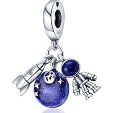 Mam Astronot Uzay Gümüş Charm