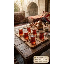 Rita ​6'lı Takım Doğal Kare Ahşap Çay Altlığı