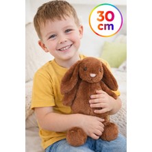 Toyfest Yumuşak Peluş Koyu Kahverengi Tavşan Uyku Arkadaşı 30 cm