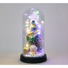 Skygo Yılbaşı Temalı Işıklı Dekoratif Cam Fanus