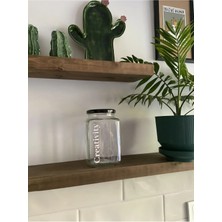 Atölye Merdiven Creativity Cam Dekoratif Erzak Kahve Kavanozu Çay Şeker Kavanozu  Kahve Köşesi  850Ml
