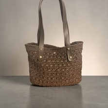 Mimoza Accessories Doğal Dokulu Örgü Shopper Çanta – Kahve