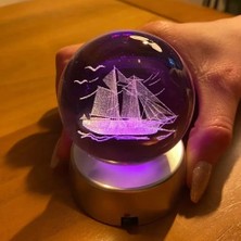 Skygo Gemi Motifli Renk Değiştiren Cam Küre