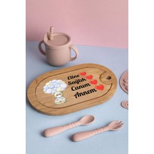 Pinkipay Sevimli Ayıcık Temalı Kişiye Özel Isimli Bebek Kahvaltı Tepsisi (Figür 2)