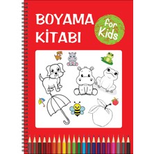 Genel Tedarik Çocuk Boyama Kitabı A4 20 Sayfa Spiralli Kırmızı Kapak
