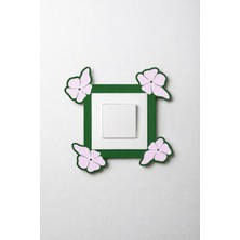 To Design Lab Çiçek Desenli Renkli Dekoratif Priz Anahtar Çerçevesi
