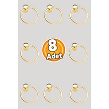 Yusa Stores Gold Sarkaç Halka Mobilya Kulpu Seti - 8 Adet Metal Mutfak Çekmece Dolap Dolabı Kulbu (60 Mm)