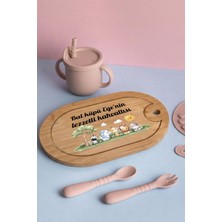 Pinkipay Sevimli Hayvanlar Temalı Kişiye Özel Isimli Bebek Kahvaltı Tepsisi (Figür 9)