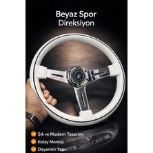 Carlone Nardi Model Beyaz Renk Spor Direksiyon Çizgili Krom 3 Kollu